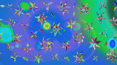 Doodle tarzı. Elle çizilmiş sonbahar çiçeği deseni. Mavi ve yeşil renkli çiçekler. Renkli mavi ve yeşil çizim kalıpları. Tekstil ve kapak tasarımı için mükemmel.