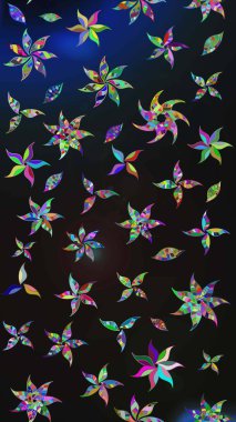 Raster. Gri ve mavi renkli güzel çiçekli çizim deseni, suluboya çiçek deseni, duvar kağıdı, kart veya kumaş için fayanslı..