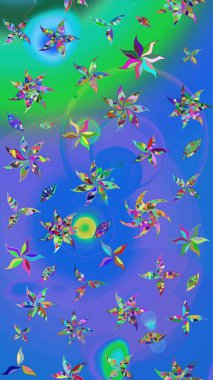 Raster Hip kumaş deseni. Eskiz Vintage Çiçek Deseni.