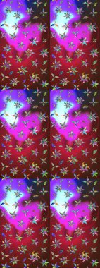 Şirin çiçekler. Raster Moda kumaş deseni. Çizgi çizimi deseni.