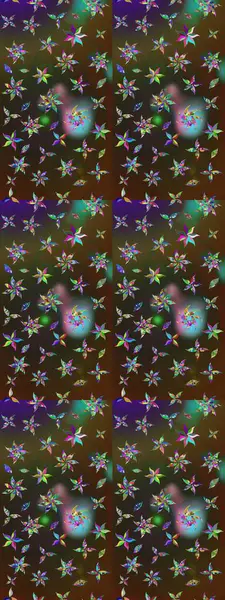 Renkli Bahar Teması eskiz kalıbı. Düz Çiçek Elementleri Tasarımı. Kahverengi ve gri renkli çiçekler. Raster illüstrasyonunda çiçek deseni çizimi.