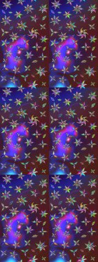 Raster illüstrasyonu. Çiçekli, yapraklı, çiçek desenli eskiz. El çizimi.