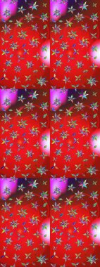 Kırmızı ve kahverengi renkte çiçekler. Düz Çiçek Elementleri Tasarımı. Raster illüstrasyonundaki çiçek desenli çizim. Renkli Yaz Teması çizim şablonu.