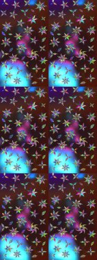 Güzel kumaş deseni. Renkli Bahar Teması eskiz kalıbı. Raster illüstrasyonu. Karalama çiçeği. Düz Çiçek Elementleri Tasarımı. Zentangle soyut çiçekleri.