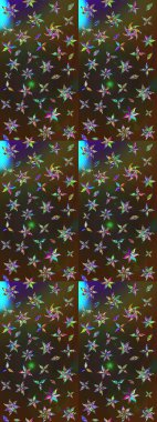 Kahverengi ve gri renkli çiçekler. Hediye ambalaj kağıdı, tebrik kartları, posterler ve pankart tasarımı. Raster düz çiçek çizim deseni.