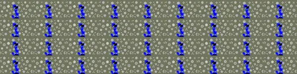 Yeşil ve mavi renkte çiçekler. Küçük çiçekte sevimli çiçek deseni var..