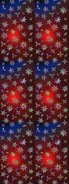 Düz Çiçek Elementleri Tasarımı. Eskiz klasiği. Renkli Bahar Teması eskiz kalıbı. Raster Şirin kumaş deseni.