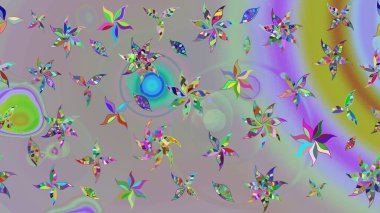 Karalama çiçeği. Güzel kumaş deseni. Zentangle soyut çiçekleri. Raster illüstrasyonu. Renkli Bahar Teması eskiz kalıbı. Düz Çiçek Elementleri Tasarımı.