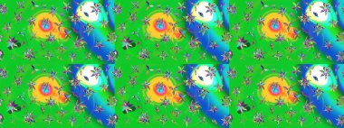 Raster deseni. Suluboya etkisi. Organik elementler. Botanik çizim deseni.