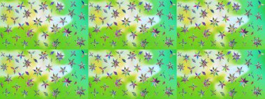 Raster çiçek desenli çiçek deseni, yapraklar, dekoratif elementler, sıçrama, lekeler, el çizimi kontur çizgileri ve Doodle çizim stili, grafik raster çizim çizimi.