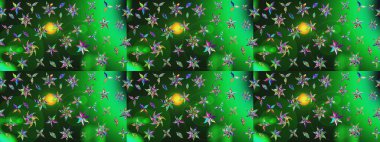 Raster çiçek desenli çiçek deseni, yapraklar, dekoratif elementler, sıçrama, lekeler, el çizimi kontur çizgileri ve Doodle çizim stili, grafik raster çizim çizimi.