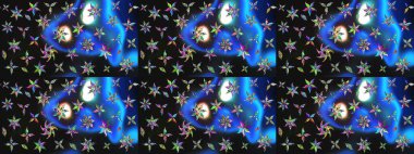 Raster - stok. Eskiz arkaplan modeli. Yapraklı çiçekler ve kır ve mavi renkli papatya çiçekleri..