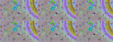 Küçük çiçekli yay deseni çiz. Suluboya stilinde gri ve nötr renklerde. Raster illüstrasyonu.