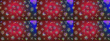 Çiçekli zambakların eskiz geçmişi. Çiçek tasarımı için inanılmaz bir kolaj cenneti tarzı. Parlak çiçekli kolaj çiçekleri kırmızı ve kahverengi.