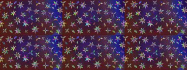 Kabile sanatı boho baskısı, klasik çiçek arkaplanı. Soyut etnik raster çizim kalıbı. Arkaplan dokusu, duvar kağıdı, mor ve mor renkli çiçek teması.