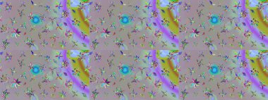 Raster illüstrasyonu. Bahar çiçekleriyle güzel bir çiçek deseni çizmişsin. Güzel kumaş deseni.