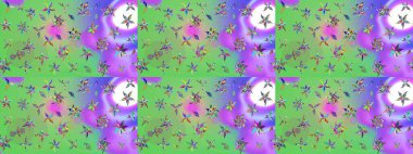 Düz Çiçek Elementleri Tasarımı. Raster. Renkli Bahar Teması çizim şablonu.