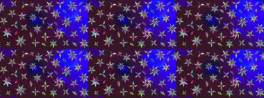 Kahverengi ve mavi renkli çiçekler. Raster illüstrasyonunda çiçek deseni çizimi.