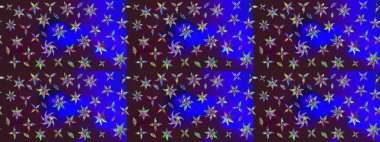 Yumuşak, bahar çiçekli arka plan. Çiçekli karalama şeklinde Raster çiçek deseni. Kahverengi ve mavi renkte çiçekler.