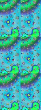 Renkli Bahar Teması eskiz kalıbı. Düz Çiçek Elementleri Tasarımı. Çiçek deseni. Raster çizimi. Güzel kumaş deseni..