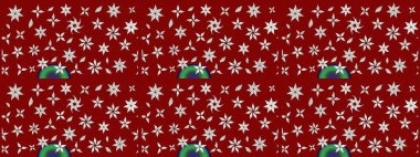 Düz Çiçek Elementleri Tasarımı. Kırmızı ve nötr renklerde çiçekler. Güzel çiçek deseni. Renkli Bahar Teması çizim şablonu.