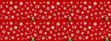 Hediye ambalaj kağıdı, tebrik kartları, posterler ve pankart tasarımı. Raster düz çiçek çizim deseni. Kırmızı ve nötr renkte çiçekler.