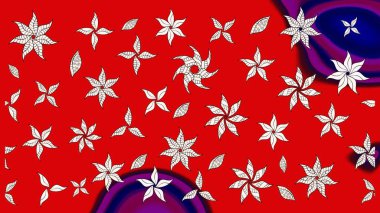 Kırmızı ve nötr renklerde şirin tekstil tarzında. Çiçek arkaplan. Raster illüstrasyonu. Çiçek duvar kâğıdı. Renkli çizim deseni.