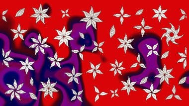 Raster çiçek izi. Raster Yumuşak kumaş deseni. Çiçek kırmızısı ve mor çizim deseni. Klasik taslak çizimi.