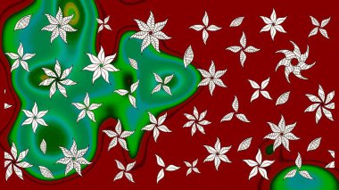 Raster illüstrasyonu. Çiçekli, yapraklı, çiçek desenli eskiz. El çizimi.