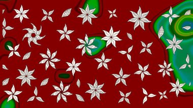 Şirin çiçekler. Çizgi çizimi kalıbı. Raster Moda kumaş deseni.