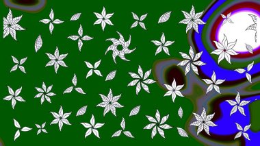 Renkli Bahar Teması eskiz kalıbı. Düz Çiçek Elementleri Tasarımı. Güzel kumaş deseni. Raster illüstrasyonunda çiçek deseni çizimi.