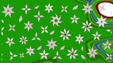 Suluboya çiçekli çiçek deseni. Raster illüstrasyonu. Yeşil ve nötr renklerde güzel tekstil.