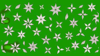 Raster illüstrasyonu. El yapımı çiçek ve bitki koleksiyonu. Raster illüstrasyonu. Şirin karalamalı çiçek desenli çizim. Çizim biçimi yeşil ve nötr renklerde.