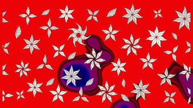 Soyut çiçek çizim kalıbı arka planı. Raster illüstrasyonu. Küçük çiçekteki sevimli çiçek deseni. Raster deseni. Kırmızı ve nötr renklerde.