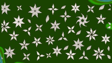 Sevimli çiçek raster deseni. Düz Çiçek Elementleri Tasarımı. Yeşil ve nötr renklerde çiçekler. Renkli Bahar Teması çizim şablonu.