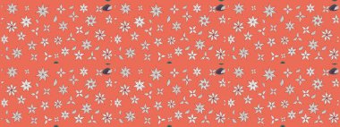 Çiçekli karalama şeklinde Raster çiçek deseni. Çiçekler turuncu ve nötr renklerde. Nazikçe, güzel çiçek arkaplanı..