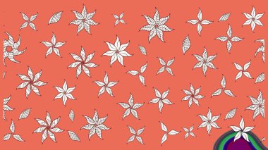 Yumuşak, bahar çiçekli arka plan. Çiçekler turuncu ve nötr renklerde. Raster çiçek desenli ve çiçekli..