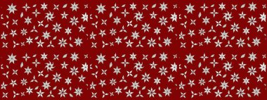 Moda baskıları için zarif bir şablon. Modern çiçek arkaplanı. Kırmızı ve nötr renklerde yapraklar ve parlak renkli çiçeklerle muhteşem bir çiçek deseni. Halk stili.