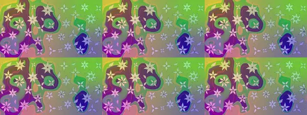 Modaya uygun kumaş deseni. Sevimli çiçek raster deseni. Renkli Yaz Temalı eskiz kalıbı. Düz Çiçek Elementleri Tasarımı.