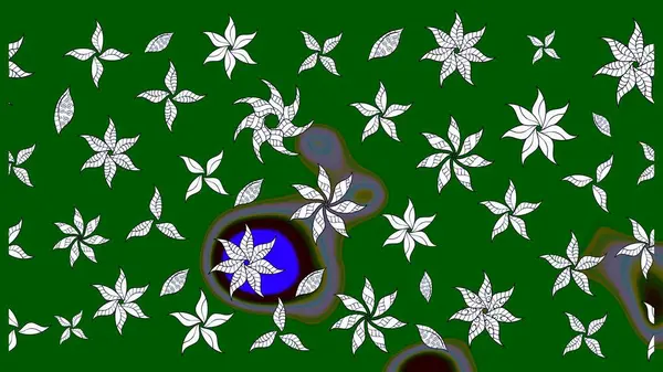 Renkli Yaz Temalı eskiz kalıbı. Yeşil ve nötr renklerde çiçekler. Düz Çiçek Elementleri Tasarımı. Raster illüstrasyonunda çiçek deseni çizimi.