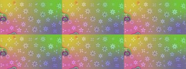 Raster illüstrasyonu. Tarafsız ve yeşil renklerde yaz çiçekleri. Raster çiçek desenli ve çiçekli..