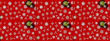 Raster deseni. Süslü kumaş deseni. Çiçekli çiçek deseni, suluboya..