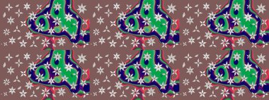 Renkli Bahar Teması eskiz kalıbı. Güzel çiçek deseni. Kahverengi ve yeşil renkli çiçekler. Düz Çiçek Elementleri Tasarımı.