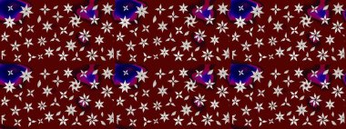 Raster illüstrasyonu. Çiçek desenli çizim. Renkli Bahar Teması eskiz kalıbı. Asya tekstil tarzında. Güzel kumaş deseni. Düz Çiçek Elementleri Tasarımı.