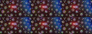 Hediye ambalaj kağıdı, tebrik kartları, posterler ve pankart tasarımı. Kahverengi ve mavi renkli çiçekler. Raster düz çiçek çizim deseni.