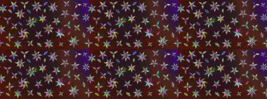 Kahverengi ve mor renkli çiçekler. Çizim çiçek deseni duvar kâğıdı olarak kullanılabilir. Raster illüstrasyonu.