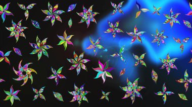 Güzel kumaş deseni. Doodle çiçekler ve dalları, otlar ve çiçekler. Raster Illustration. El çizilmiş.