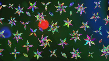 Çiçek çelengi. Desen, çizim, çiçek sınırı. Eski moda arka plan. Kıvırcık, parlak örgü. Raster illüstrasyonu. Güzel, pürüzsüz kumaş, tuval..