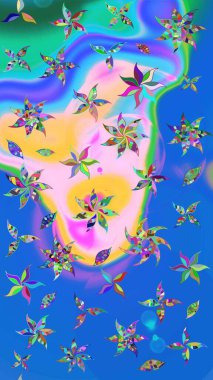 Küçük bir çiçekte eskiz deseni. Güzel kumaş deseni. Raster illüstrasyonu. Güzel çiçek arkaplanı..