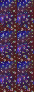 Birçok mor ve mor soyut çiçekli tropik eskiz deseni. Varyete ve mor raster çizimi. Küçük çiçekte sevimli çiçek deseni var..